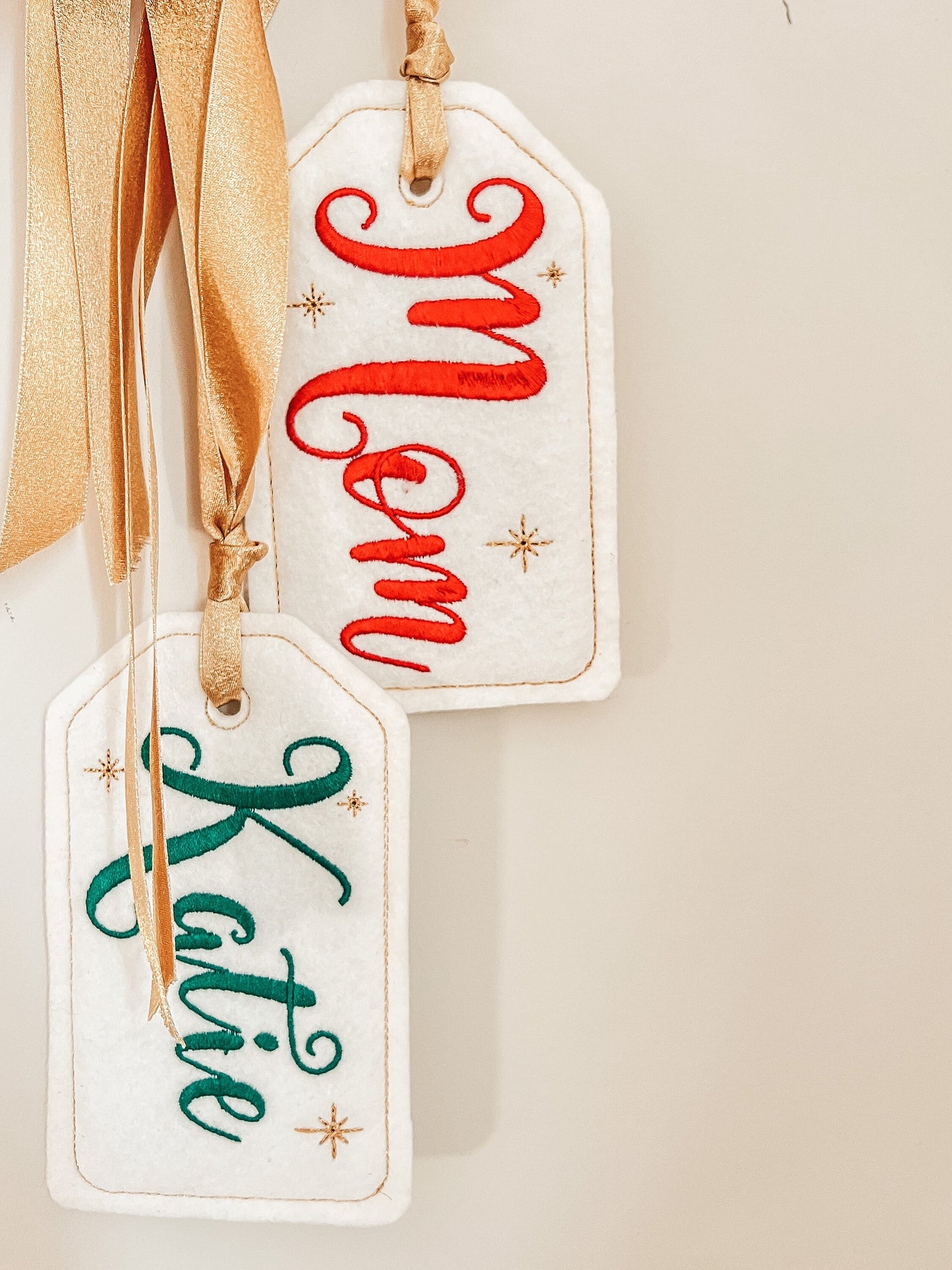 6 Inch Embroidered Stocking Gift Tag