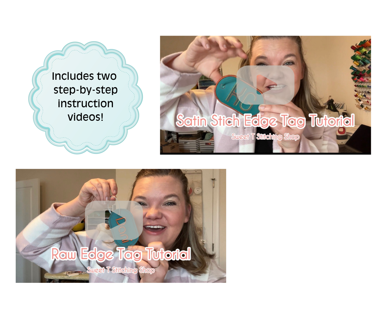 In the Hoop Tag Embroidery Design and Instruction Bundle