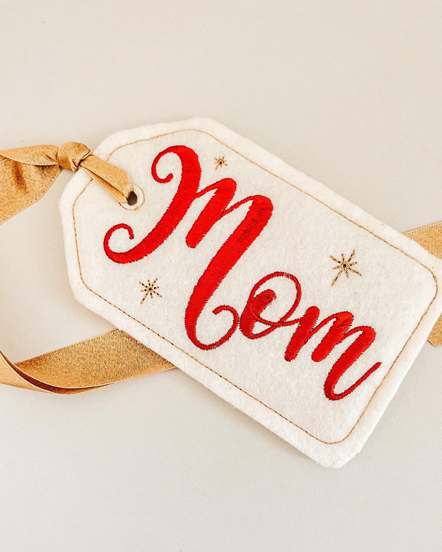 6 Inch Embroidered Stocking Gift Tag