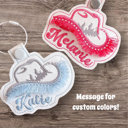 Pink Cowboy Hat personalized Bag Tag-