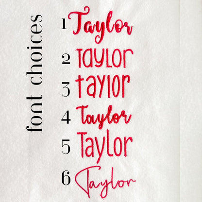 Embroidered personalized Valentine’s Day Tag- custom embroidery