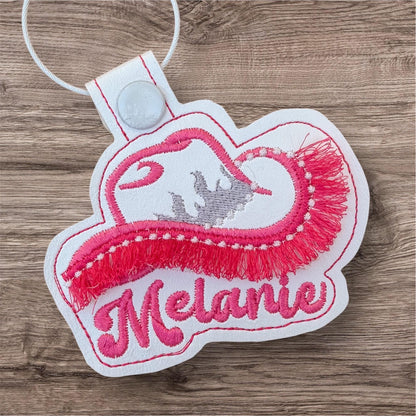 Pink Cowboy Hat personalized Bag Tag-