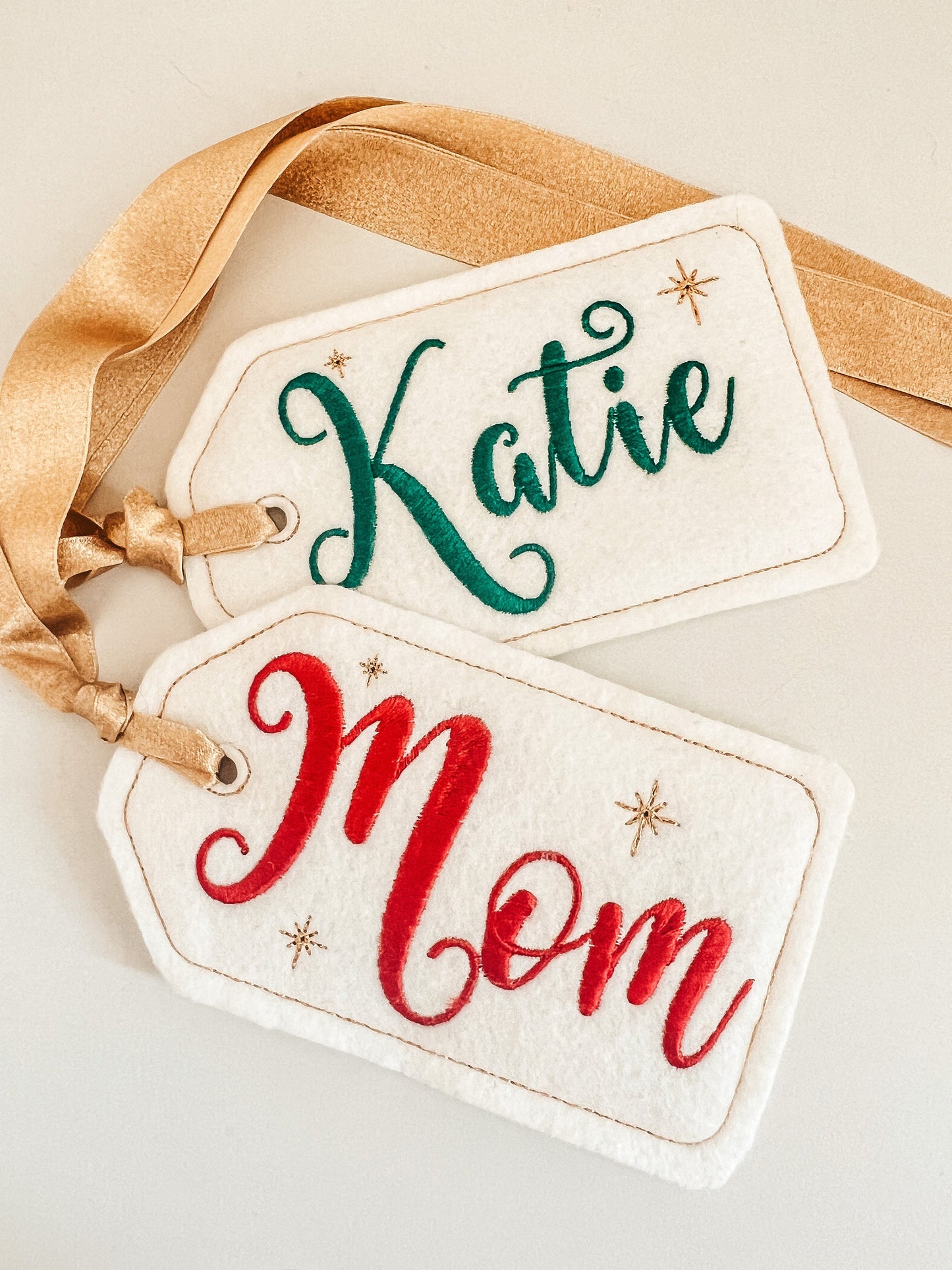 6 Inch Embroidered Stocking Gift Tag