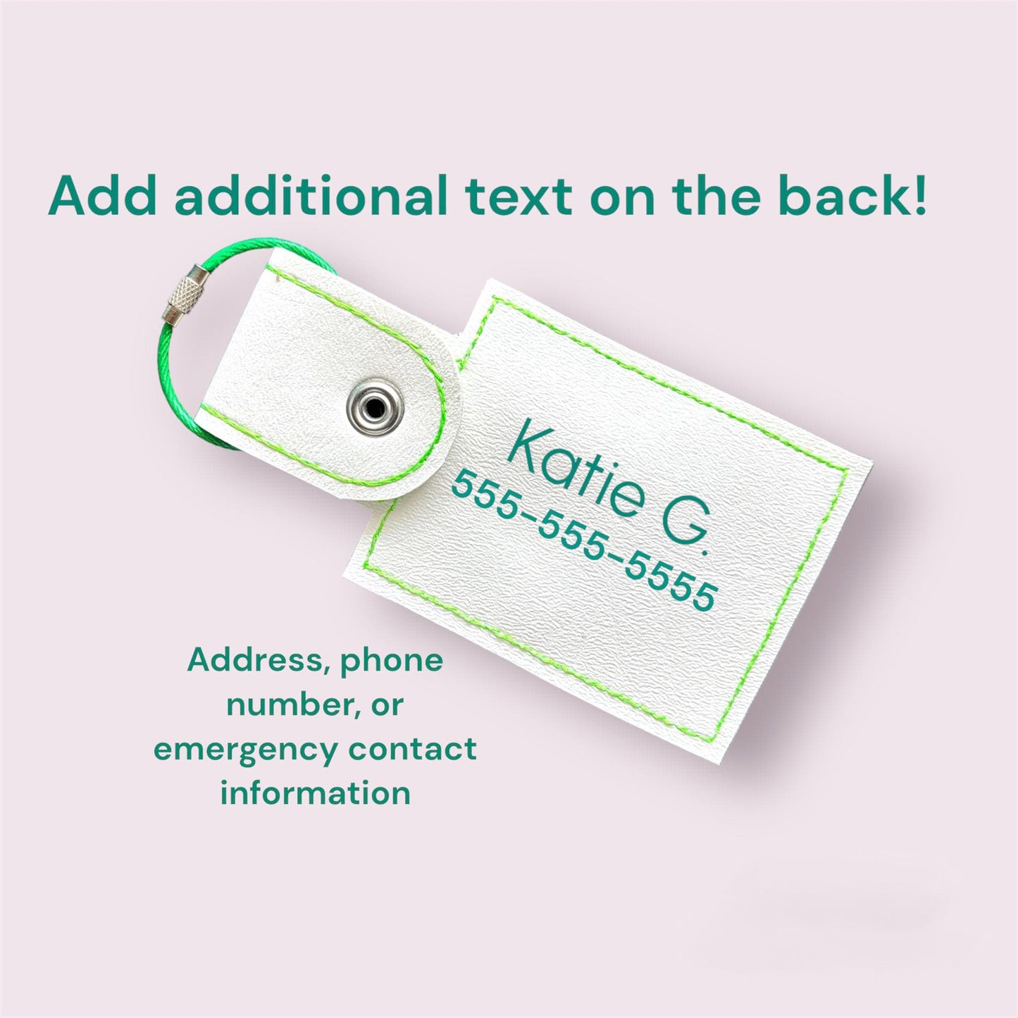 White and Blue Cowboy Hat personalized Bag Tag