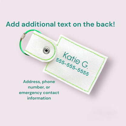 White and Blue Cowboy Hat personalized Bag Tag