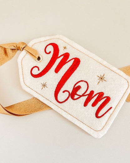 6 Inch Embroidered Stocking Gift Tag