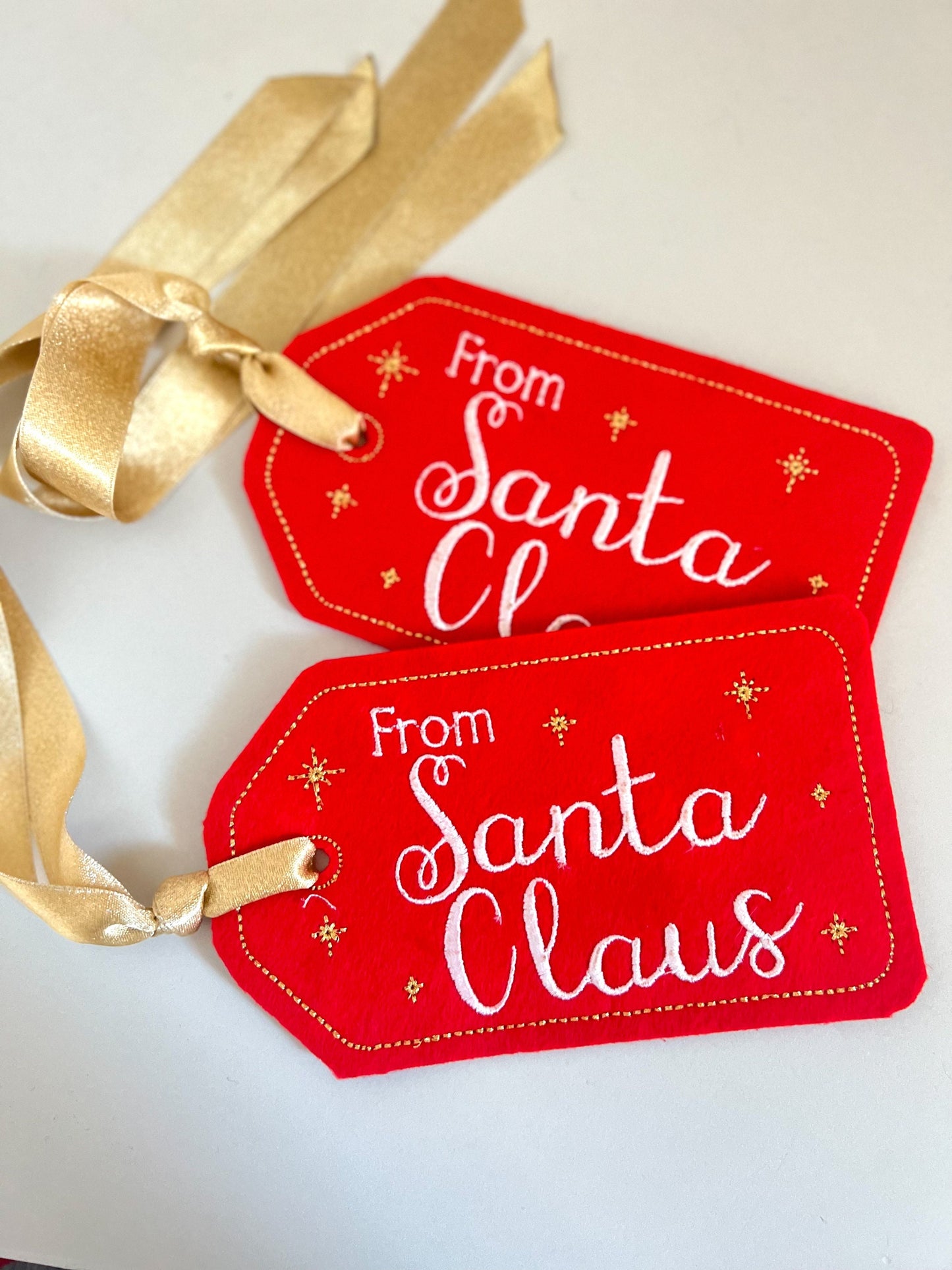 6 Inch Embroidered From Santa Gift Tag