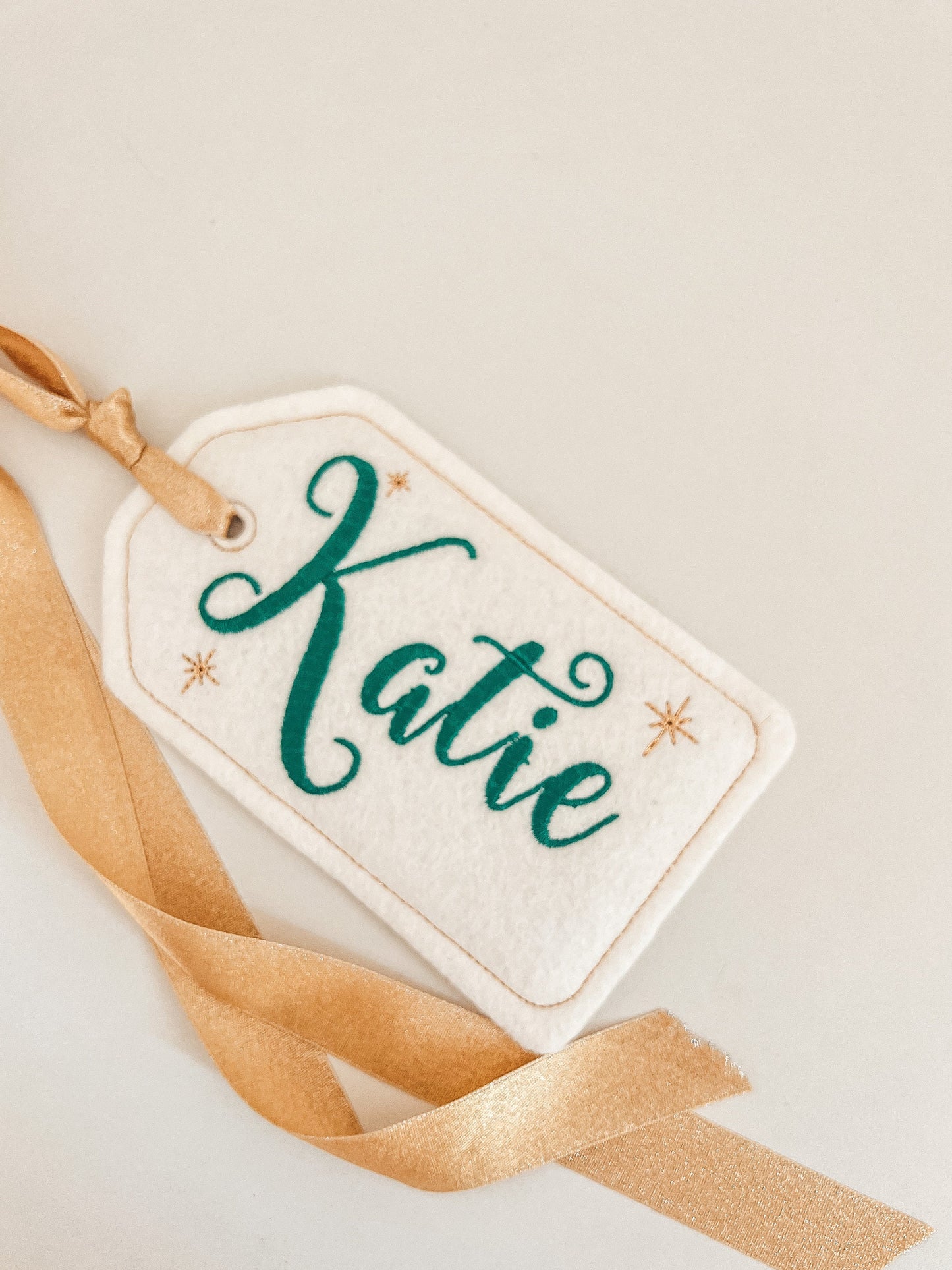 6 Inch Embroidered Stocking Gift Tag