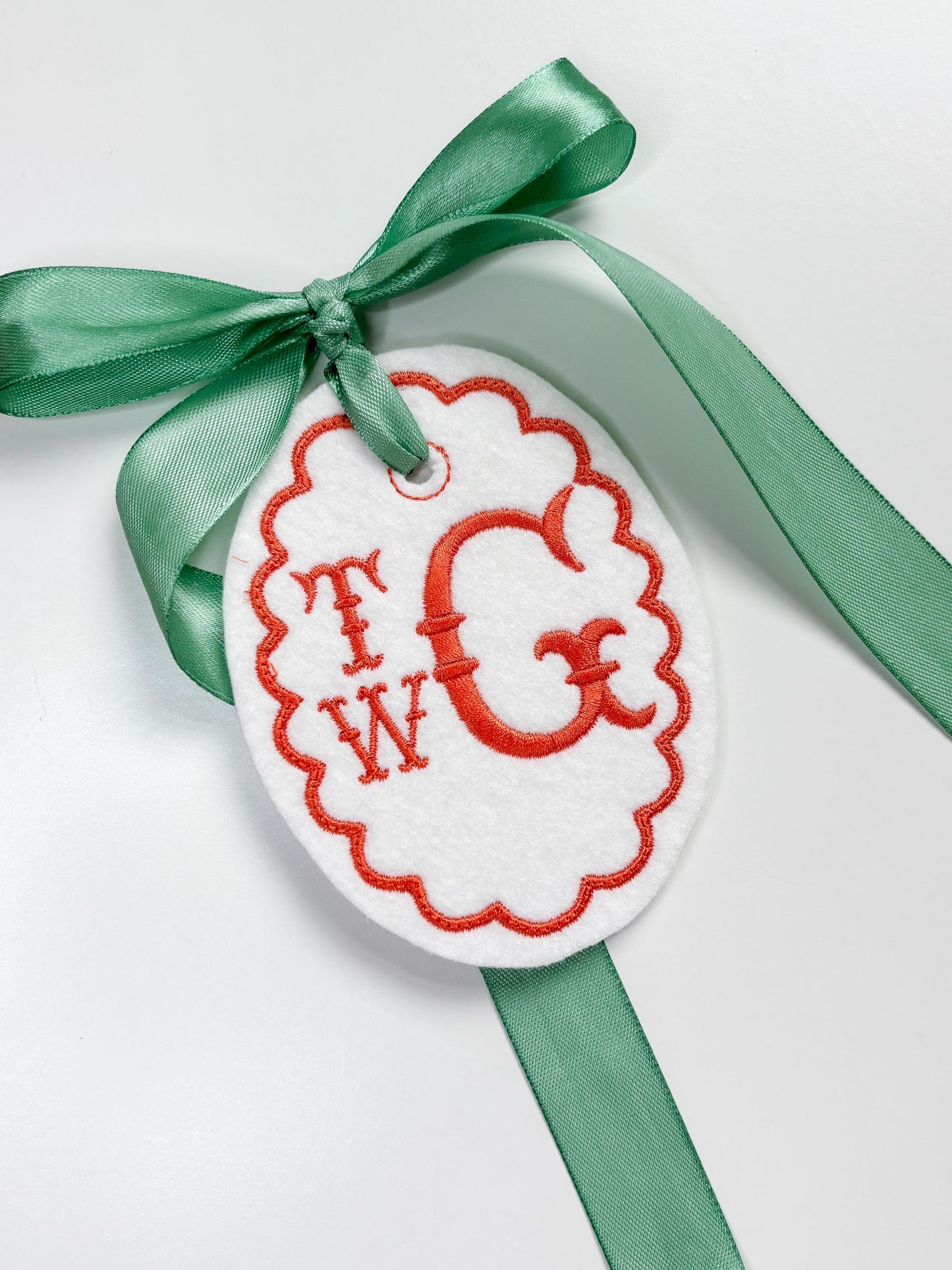 3 Letter Monogram Embroidered Easter Basket Gift Tag- Personalized