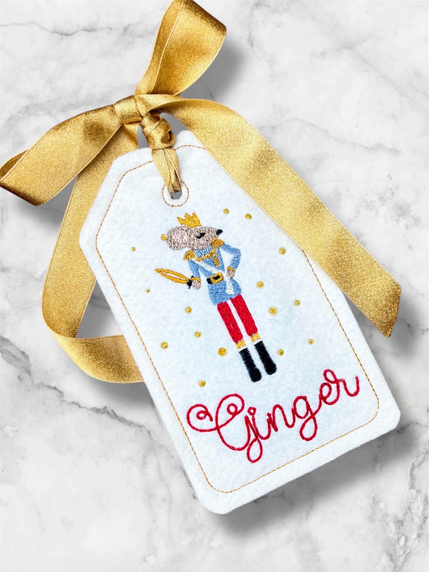 Personalized Mouse King Nutcracker Stocking Tag